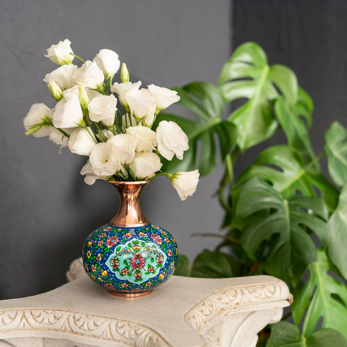 Craft - Handmade copper Vase, Minakari Pardaz