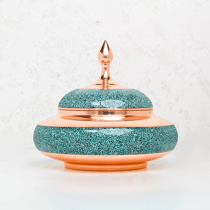 Craft - Turquoise Inlaying or Firoozeh Koobi Sugar/Candy Pot