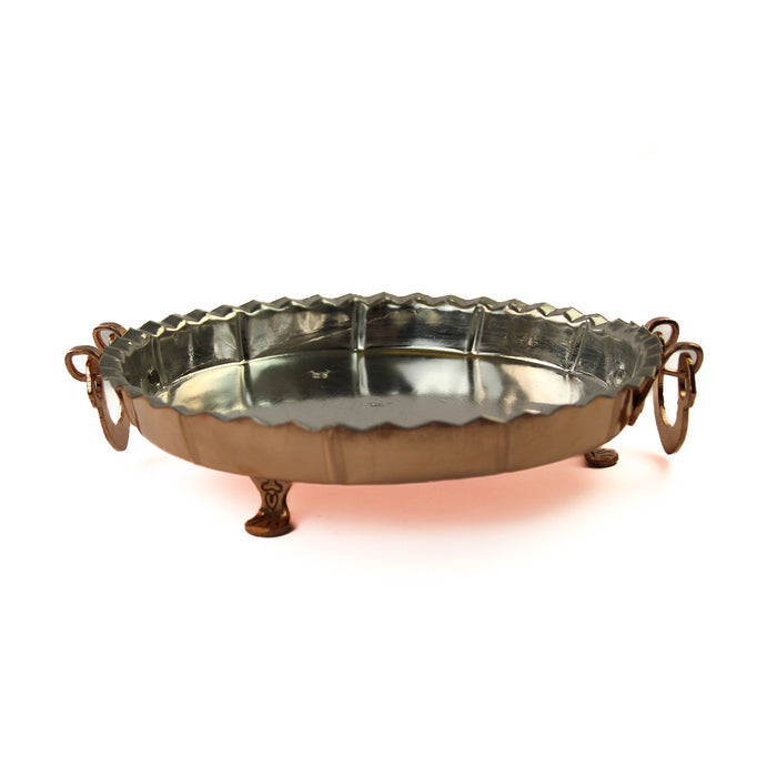 Craft - Copper Hand made Serving Round Tray - 27.5 cm