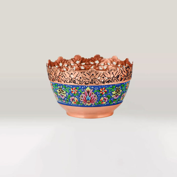 Craft - Handmade copper Sugar Bowel, Minakari Pardaz