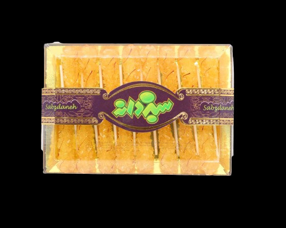 Sabzdaneh - Saffron Rock Candy Glass Box  (16 Sticks)