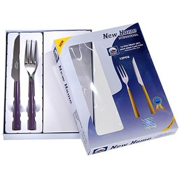 New Home - 12 PCS Stainless Steel Fruit Set (6 Knives - 6 Forks)