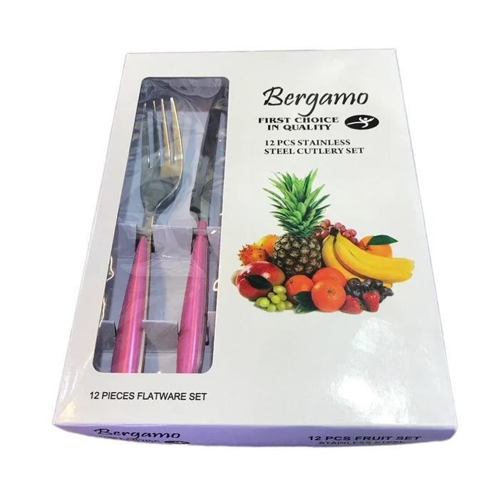 Bergamo - 12 PCS Stainless Steel Fruit Set (6 Knives - 6 Forks)