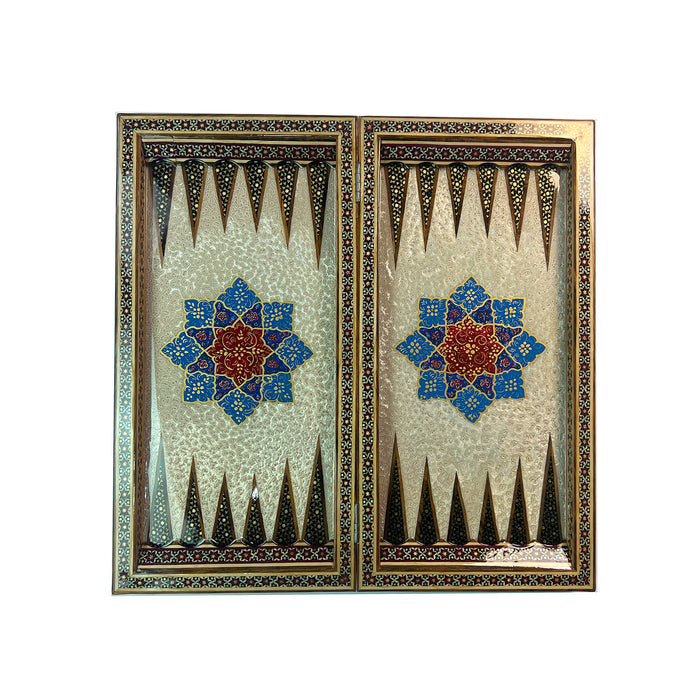 Craft - Handmade Backgammon and Chess  Board Set - Khatam Kari - NO 5