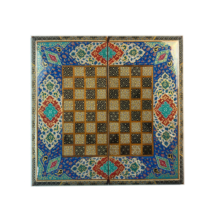 Craft - Handmade Backgammon and Chess  Board Set - Khatam Kari - NO 6