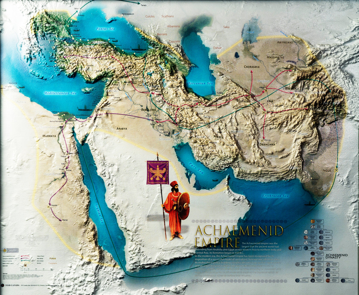 The Achaemenid Empire Relief 3D Map, Ashkanian — Baran Market