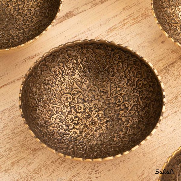 Craft - Golden Brass Haftsin Set Dishes (9pcs)