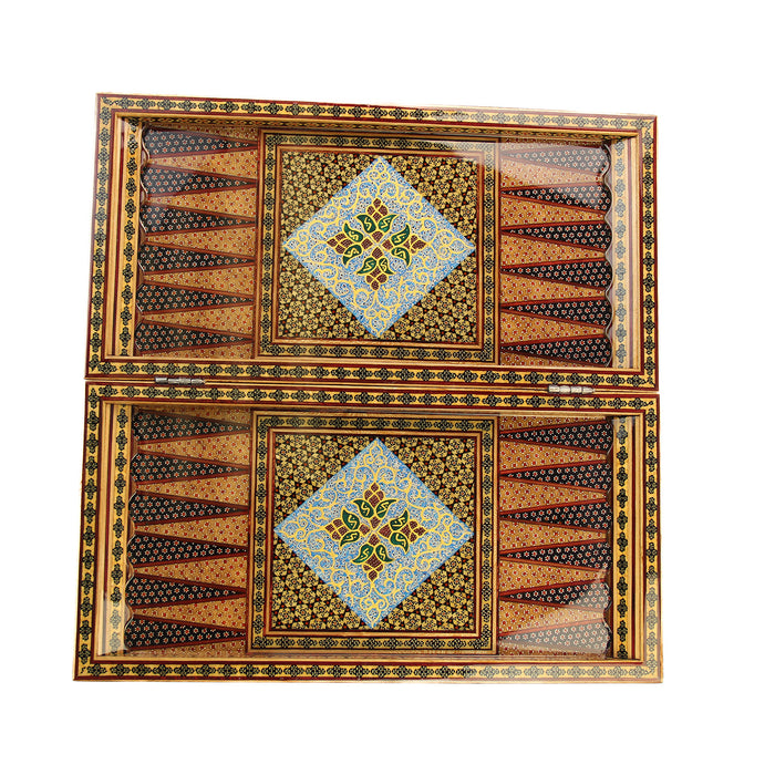 Craft - Handmade Backgammon and Chess  Board Set - Khatam Kari - NO 3