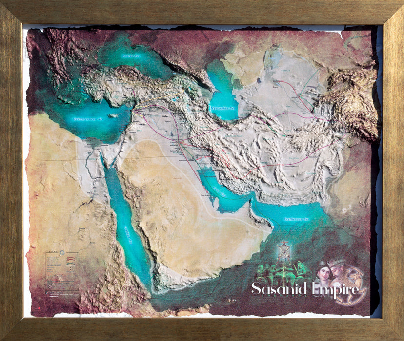 The Sassanid Empire Relief 3D Map, Sasanian