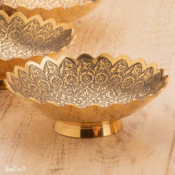 Craft - Brass Haftsin Set Dishes, Scalloped Edge (9pcs)