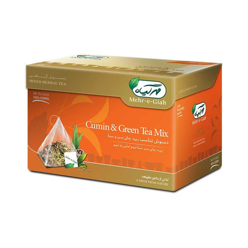 Mehr e Giah - Herbal Tea Bags Cumin & Green Tea Mix (14 Tea Bags) - Limolin Grocery