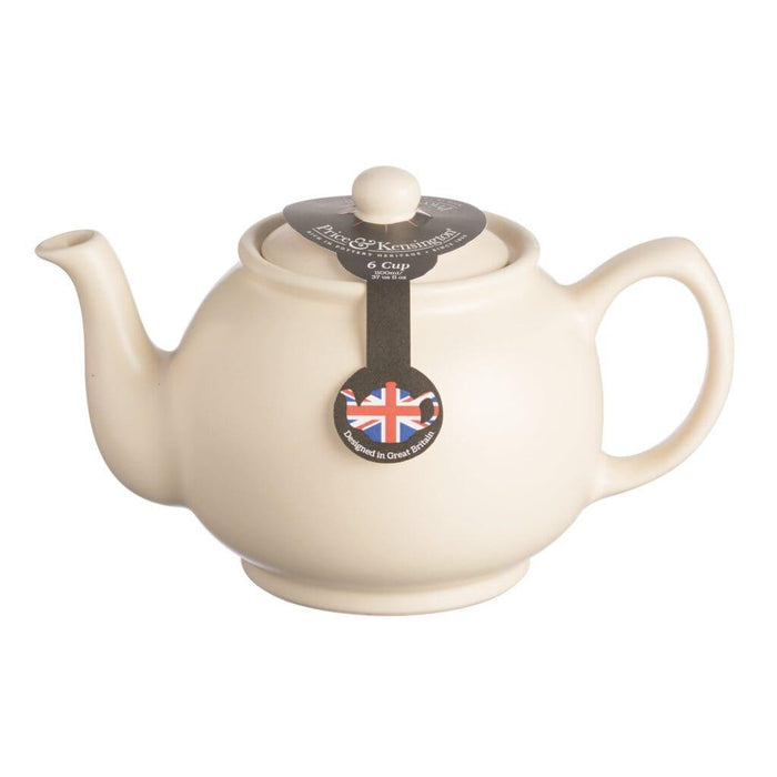 Price & Kensington - MATTE Teapot 6cup Cream 1100ml/35oz