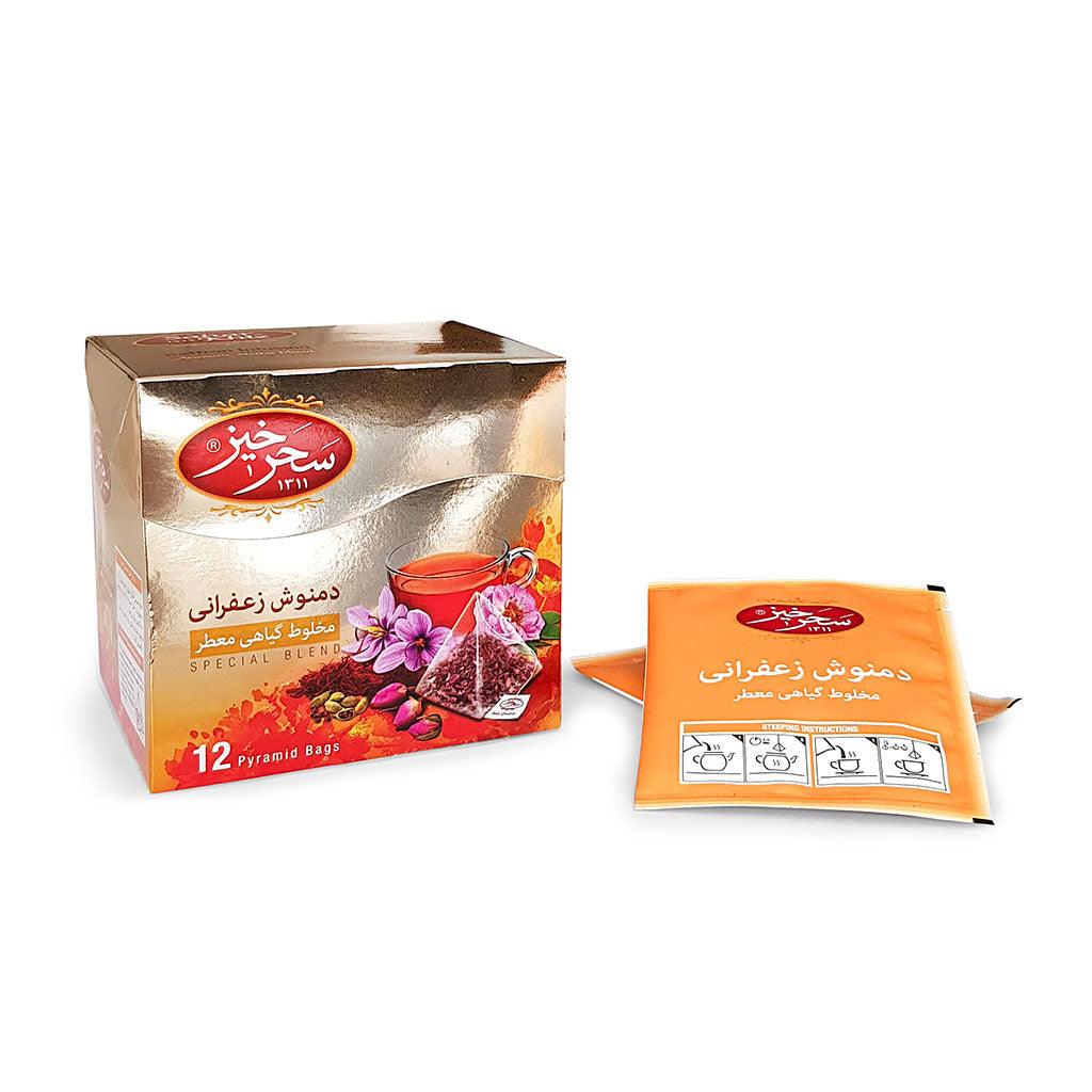 Saharkhiz Saffron Herbal Tea (12 Pyramid Bags) — Baran Market